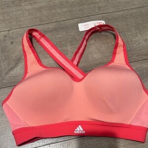 Adidas Women's Coral and Red Swim Top